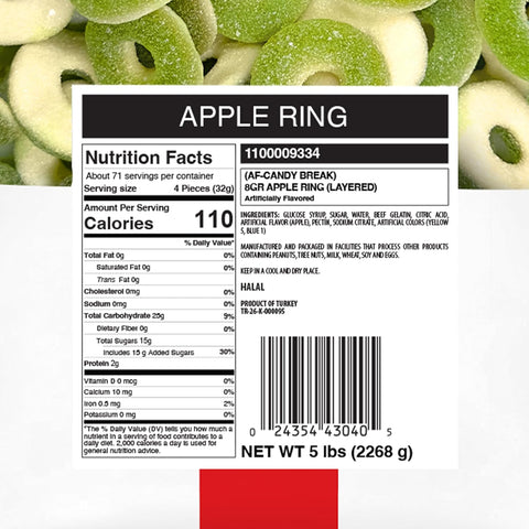 Apple Rings Gummies - 5 lb Bag
