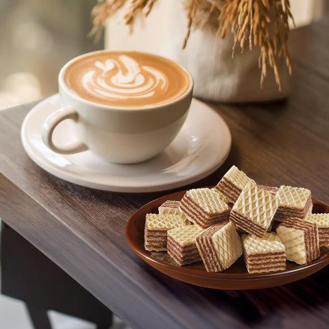 Snack Break - Bite-Sized Chocolate Wafers 8.11 oz - Ideal for Snacking - Perfect Pairing with Coffee and Tea - Crunchy Snack Delight (Pack of 6)