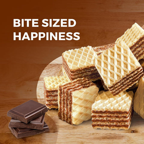 Snack Break - Bite-Sized Chocolate Wafers 8.11 oz - Ideal for Snacking - Perfect Pairing with Coffee and Tea - Crunchy Snack Delight (Pack of 6)