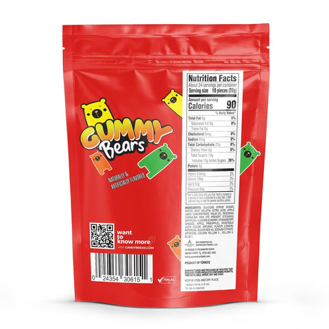 Candy Break Gummy Bears - 24 Oz Share Size Resealable Pouch Bags (Pack of 6)
