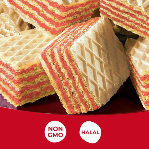 Snack Break - Bite-Sized Strawberry Wafers 8.11 oz - Ideal for Snacking - Perfect Pairing with Coffee and Tea - Crunchy Snack Delight (Pack of 6)