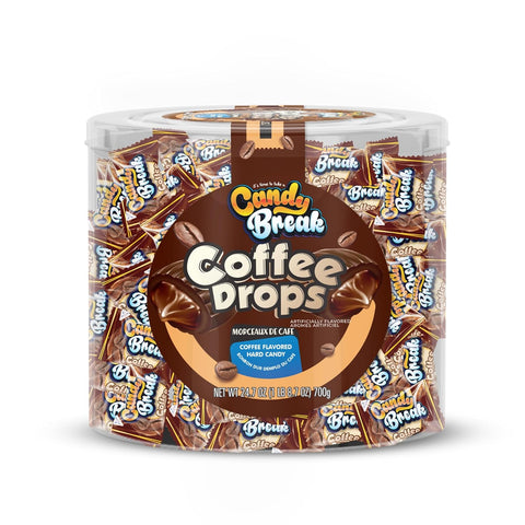 Candy Break Coffee Drops Center Filled Hard Coffee Candy - Individiually Wrapped for Freshness - Gift Snacks for Candy Lovers and Surprise for All Ages