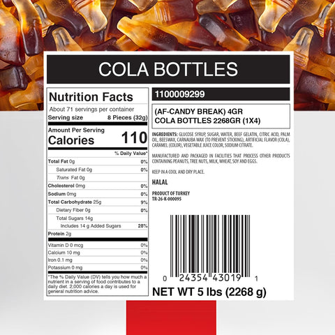 Candy Break Cola Bottles Bulk Gummies - 5 lbs Bag