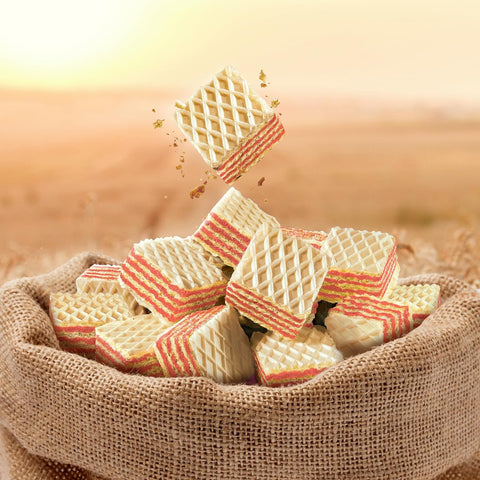 Snack Break - Bite-Sized Strawberry Wafers 8.11 oz - Ideal for Snacking - Perfect Pairing with Coffee and Tea - Crunchy Snack Delight (Pack of 6)