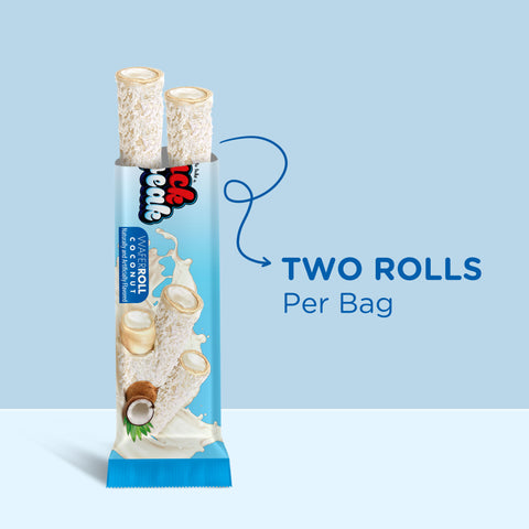 Snack Break Coconut Rolled Wafers - 24 Individually Wrapped Coconut Wafer Rolls (Pack of 12)