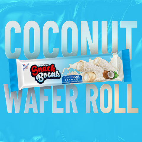 Snack Break Coconut Rolled Wafers - 24 Individually Wrapped Coconut Wafer Rolls (Pack of 12)