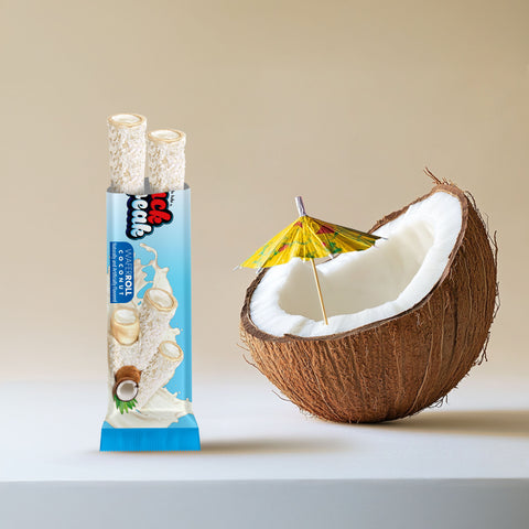 Snack Break Coconut Rolled Wafers - 24 Individually Wrapped Coconut Wafer Rolls (Pack of 12)