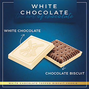White Chocolate Topped Biscuit Cookie - Premium Quality European Petit Biscuit (Individually Boxed, Pack of 6)