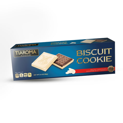 White Chocolate Topped Biscuit Cookie - Premium Quality European Petit Biscuit (Individually Boxed, Pack of 6)