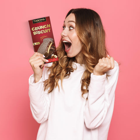 Crunch Biscuit - Milk Chocolate Covered Biscuit Cookies with Creamy Hazelnut Chocolate Filling (Individually Wrapped, 12 Count)