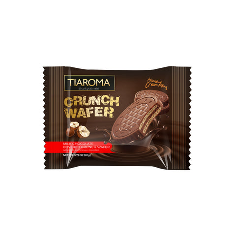 Crunch Wafer - Milk Chocolate Cookies with Creamy Hazelnut Chocolate Filling (Individually Wrapped, 12 Count)