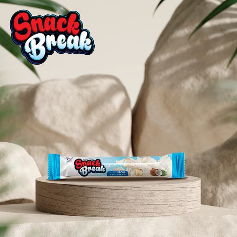 Snack Break Coconut Wafer Rolls, Rolled Wafer Cookies, Coconut Coated Delicious Snack, Individually Wrapped, Crunchy Sticks for On-the-Go, Coffee, Tea, Pack of 24