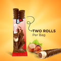 Snack Break Hazelnut Wafer Rolls, Cocoa Coated Crispy Rolled Wafer Cookies with Hazelnut Cream Filling, Individually Wra