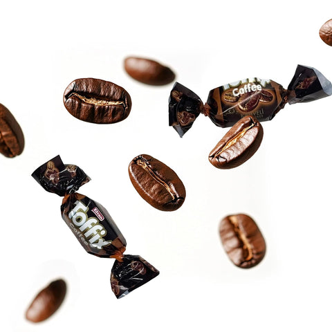 Toffix Coffee Chews, Center-Filled Soft Chewy Candy, 250 Pieces of Individually Wrapped Snacks for Kids & Adults, Coffee