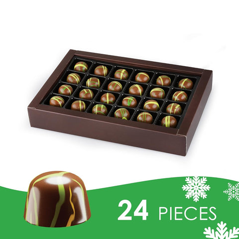 Fiorella Dubai Chocolate Gift Box, 24 Count, Premium Gourmet Milk Chocolate with Pistachio, Butter & Crispy Knafeh, 10.15 Oz