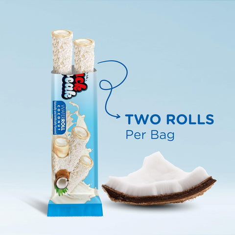 Snack Break Coconut Rolled Wafers, Individually Wrapped, Wafer Rolls with Creamy Coconut Filling, Snacks for Kids & Adults, 24 Individual Packs, Pack of 12