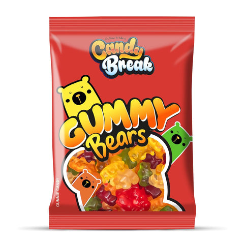 Candy Break 6 Flavor Assorted Gummy Bears - Individually Wrapped Share Size 4 Oz Bags - Soft & Chewy Snacks for Kids & Grown Ups (Pack of 12)