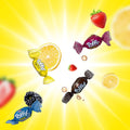 Toffix Sour Chews, Center-Filled Soft Chewy Candy, 250 Pieces of Individually Wrapped Snacks for Kids & Adults, Strawber
