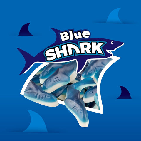 Candy Break Blue Sharks Gummy Candy - Individually Wrapped Share Size 4 Oz Bags - Fruity & Sweet Snacks for Kids & Grown Ups (Pack of 12)