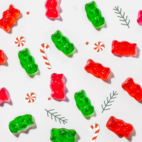 Candy Break Red & Green Gummy Bears Bulk Candy - 5 lbs Share Size Bags - Joyful Christmas Candy Sweets & Irresistible Chewy Delights for All Ages - Party Size