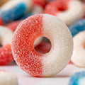 Candy Break Strawberry & Blue Raspberry Rings Bulk Gummies - 5 lbs Bag