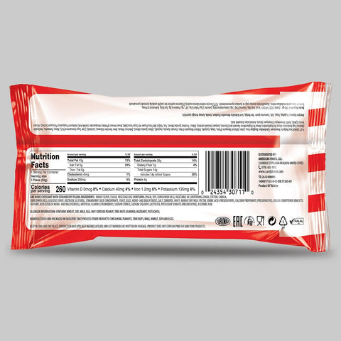 Like Home XL Strawberry Cream Filled Soft Croissant, Breakfast Pastry for Kids and Adults, Ready to Eat On the Go Snack,
