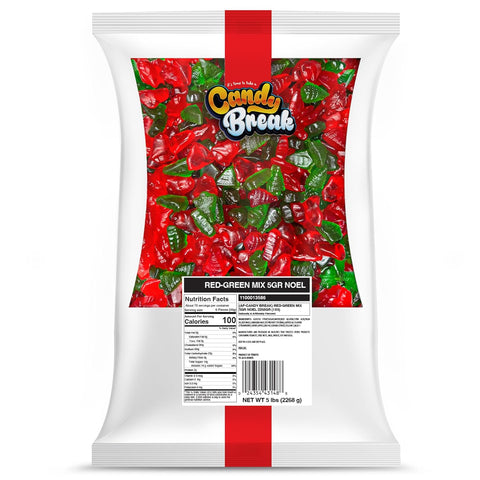 Candy Break Red & Green Bells and Trees Gummy Bulk Candy - 5 lbs Share Size Bags - Joyful Christmas Candy Sweets & Irresistible Chewy Delights for All Ages - Party Size