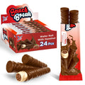 Snack Break Hazelnut Wafer Rolls, Cocoa Coated Crispy Rolled Wafer Cookies with Hazelnut Cream Filling, Individually Wra