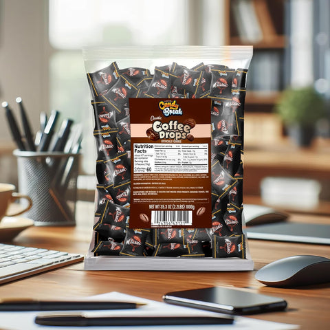 Candy Break Coffee Drops - Center FIlled Hard Coffee 2.2 lb Bag - Espresso Flavored Hard Coffe Candy - Rich and Sweet Gourmet Candy - Individually Wrapped - Best for Office Snacks and Household Pantry…