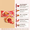 Like Home XL Strawberry Cream Filled Soft Croissant, Breakfast Pastry for Kids and Adults, Ready to Eat On the Go Snack,