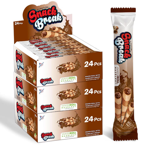Snack Break Crispy Hazelnut Cream Wafer Rolls, 24 Count
