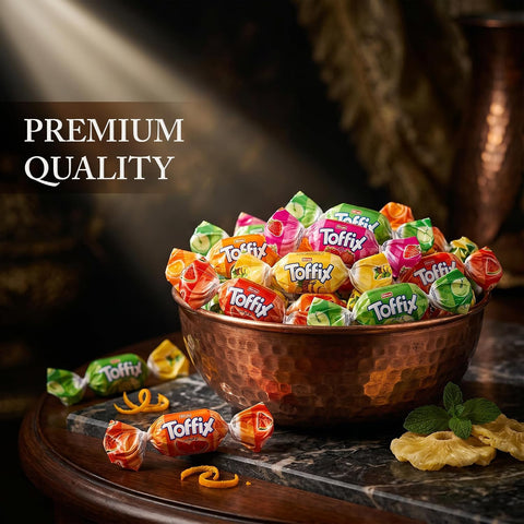 Toffix, Fruit Chews, Center-Filled Soft Fruit Chews Candy Individually Wrapped Snacks, Orange, Strawberry, Pineapple, Wa