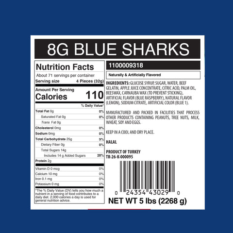 Candy Break Blue Shark Bulk Gummies - 5 lbs Bag
