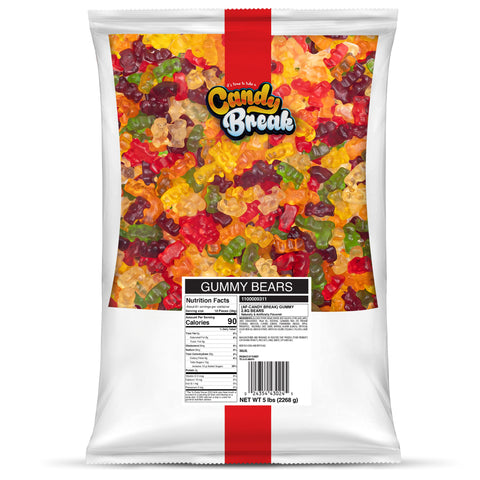 Candy Break 6 Flavor Gummy Bear - 5 lbs Bag