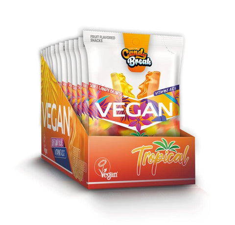 Tropical Flavored Vegan Soft Candy (Vegan Society Certified, Pack of 12)