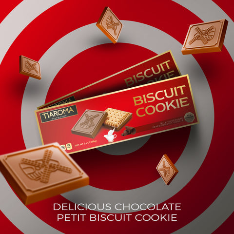Milk Chocolate Topped Biscuit Cookie - Premium Quality European Petit Biscuit (Individually Boxed, %55 Cocoa Mass, Pack of 6)