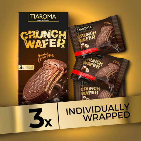 Crunch Wafer - Milk Chocolate Cookies with Creamy Hazelnut Chocolate Filling (Individually Wrapped, 12 Count)