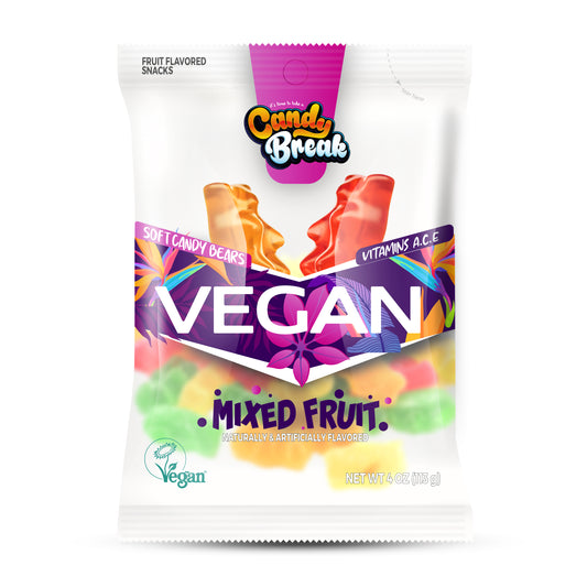 Mixed Fruit Flavored Vegan Soft Candy (Vegan Society Certified, Pack of 12)